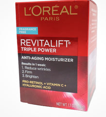 L'Oreal Revitalift Triple Power Intensive Anti-Aging Day Cream Moisturizer Day Fragrance Free